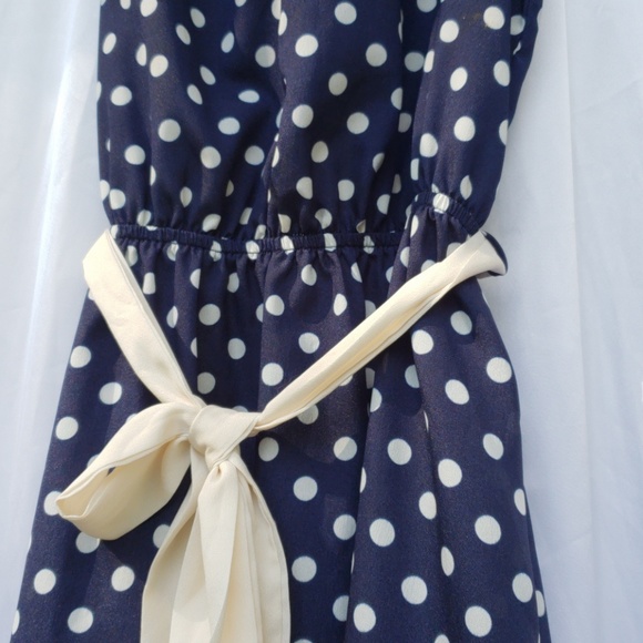 Sexy polka dot navy blue dress - Picture 2 of 4